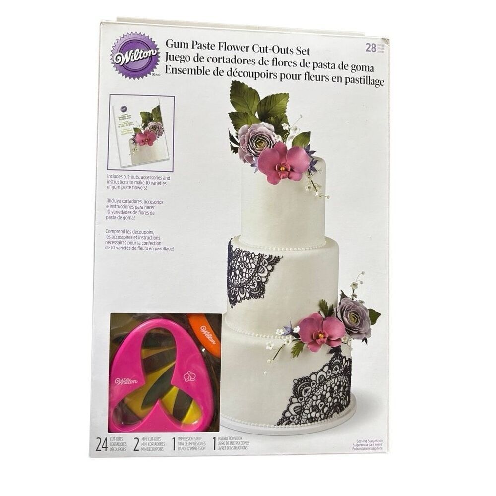 Wilton Gum Paste Flower Cut-Outs Set 28 Piece Set *New*
